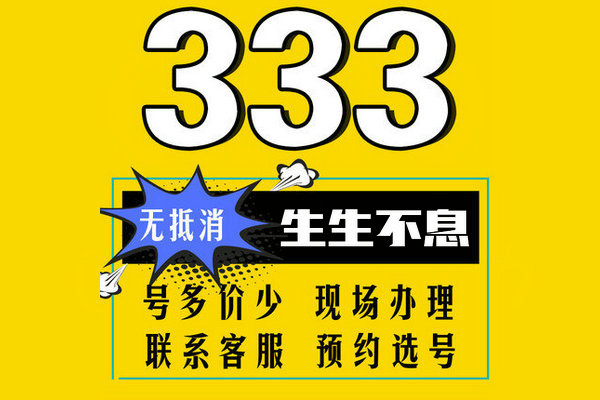 单县尾号333手机靓号